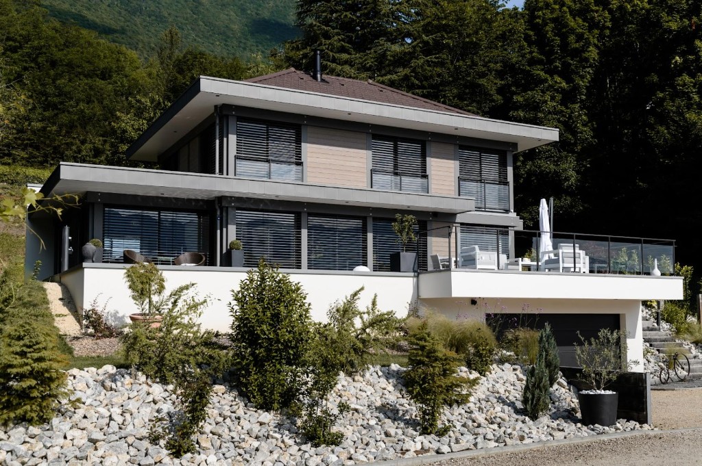 Maison bois contemporaine, ossature et bardage, LP Charpente
